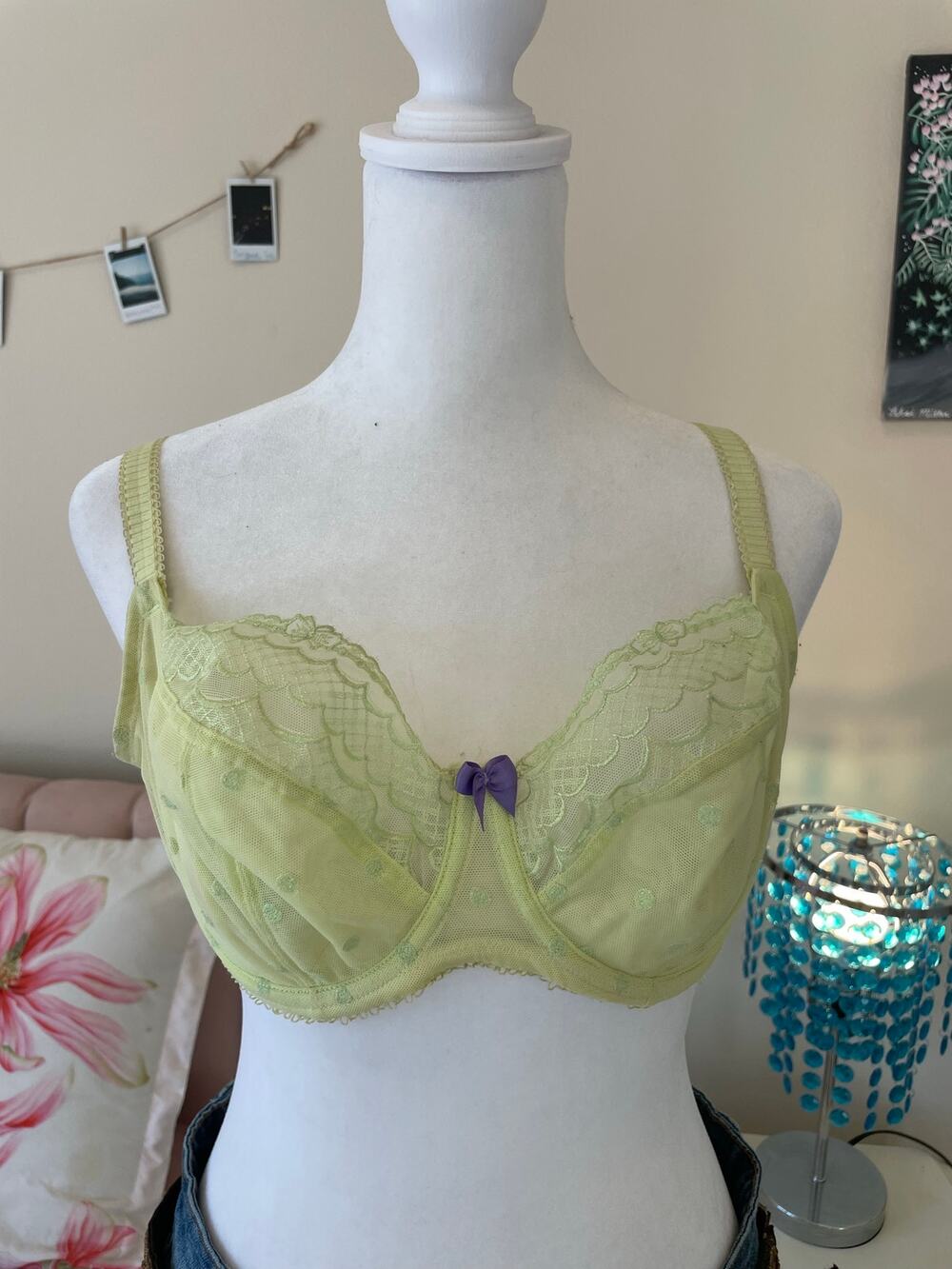 yellow cleo lace bra